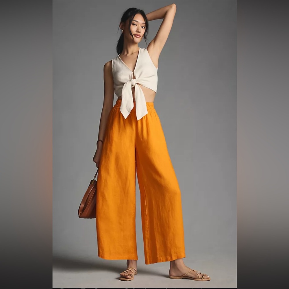 by ANTHROPOLOGIE the Sommerset Pull-on Pants: Linen Edition Size SP